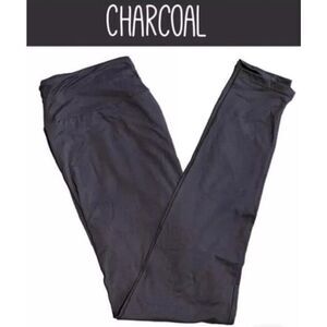 LuLaRoe Womens Leggings Size OS Solid Charcoal Gray One Size NWT